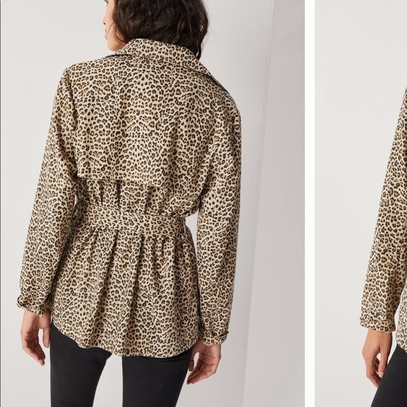 NWT Anthropologie Leopard Trench Coat - Picture 2 of 3